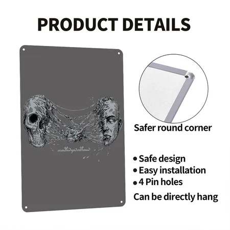 Necromancy Showdown Necromancer Trait Charcoal Grey Metal Poster Wall Art Decor Sign