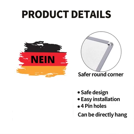 NEIN German Pride For German Fans Patriots White Metal Poster Wall Art Decor Sign
