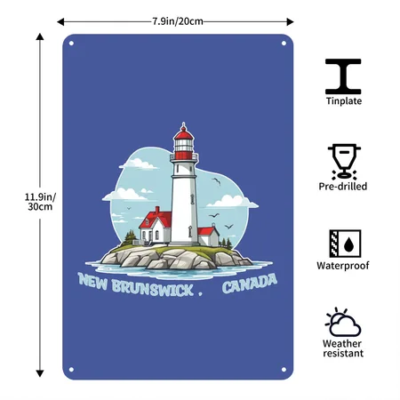 New Brunswick Canada Royal Blue Metal Poster Wall Art Decor Sign