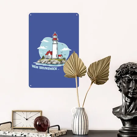 New Brunswick Canada Royal Blue Metal Poster Wall Art Decor Sign