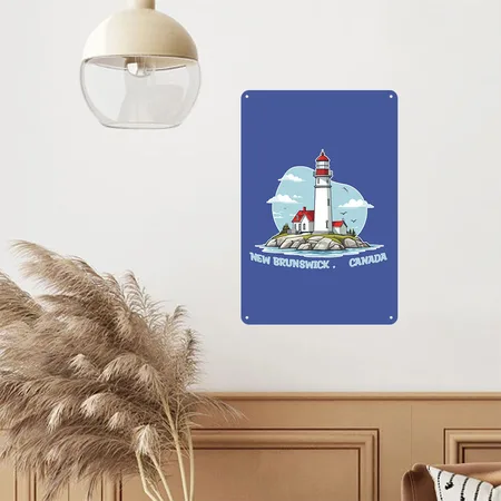 New Brunswick Canada Royal Blue Metal Poster Wall Art Decor Sign