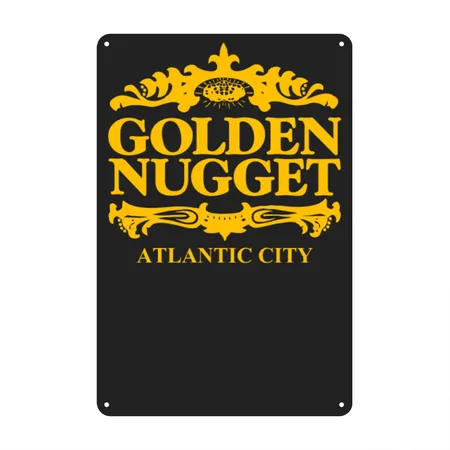 New Design Golden Nugget Best Seller Black/heather Gray Metal Poster Wall Art Decor Sign
