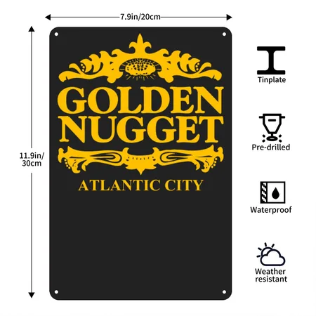 New Design Golden Nugget Best Seller Black/heather Gray Metal Poster Wall Art Decor Sign