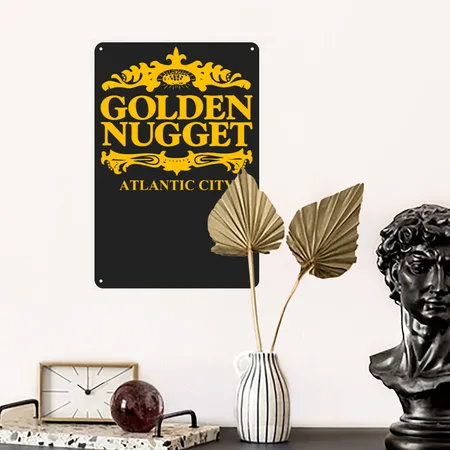 New Design Golden Nugget Best Seller Black/heather Gray Metal Poster Wall Art Decor Sign