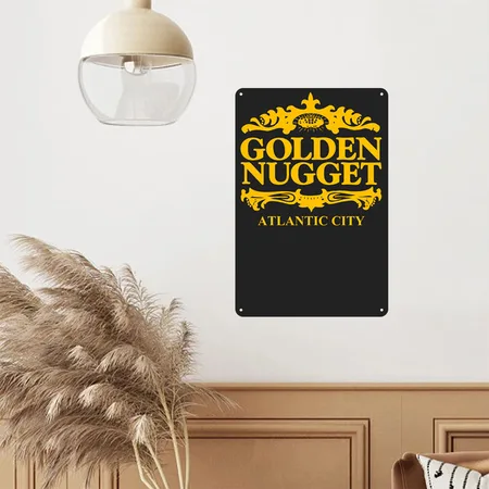 New Design Golden Nugget Best Seller Black/heather Gray Metal Poster Wall Art Decor Sign