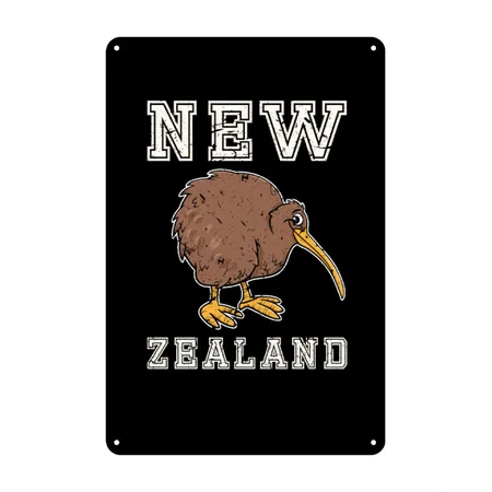 New Zealand Bird Black/white Metal Poster Wall Art Decor Sign