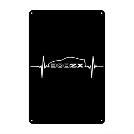 Nissan 300ZX Black Metal Poster Wall Art Decor Sign
