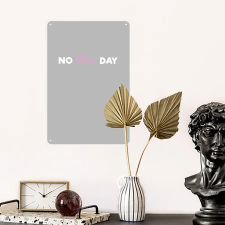 No Bra Day Silver Metal Poster Wall Art Decor Sign