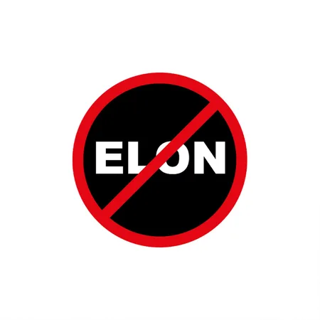 No Elon Warning Sign White Matte Metal Poster Wall Art Decor Sign