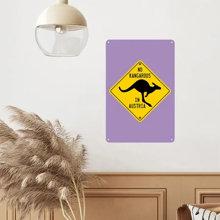No Kangaroos In Austria Cotton Candy Metal Poster Wall Art Decor Sign