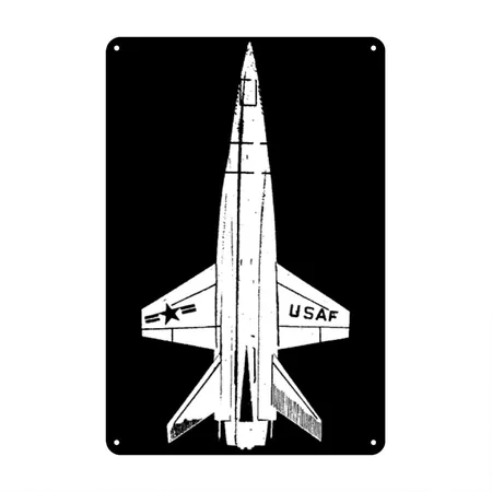 North American X-15 Rocket Plane Gift Black Metal Poster Wall Art Decor Sign