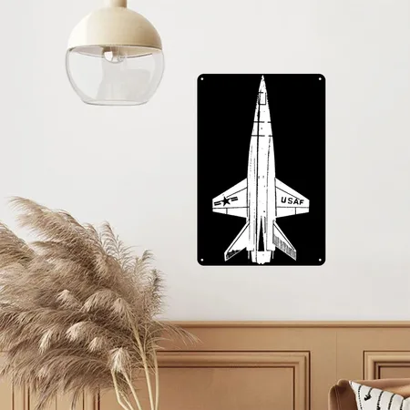 North American X-15 Rocket Plane Gift Black Metal Poster Wall Art Decor Sign