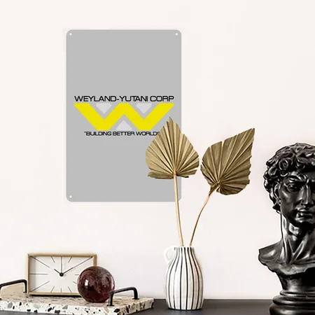 Nostromo Heather Grey Metal Poster Wall Art Decor Sign