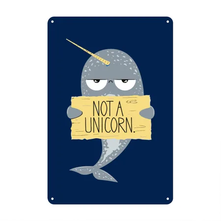 Not A Unicorn Navy Metal Poster Wall Art Decor Sign