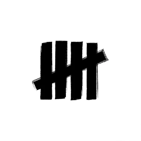 Number 5 White/black Metal Poster Wall Art Decor Sign