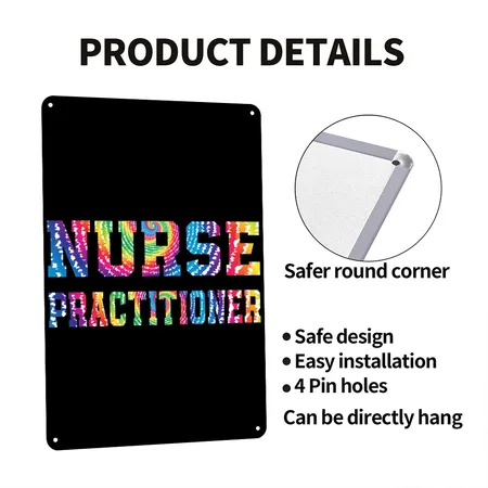 Nurse Practitioner Nurse Life Nursing Tie Dye Black/white Metal Poster Wall Art Decor Sign