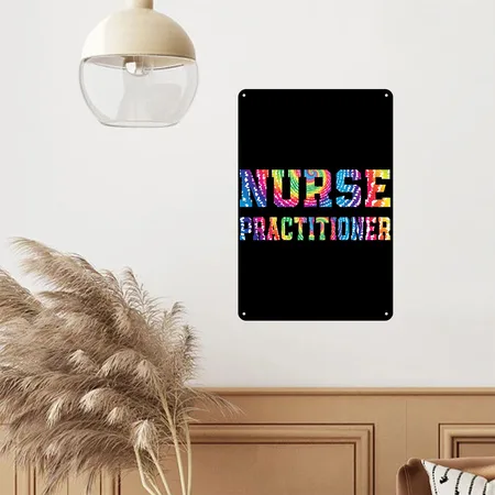Nurse Practitioner Nurse Life Nursing Tie Dye Black/white Metal Poster Wall Art Decor Sign