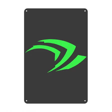 Nvidia Heather Black Metal Poster Wall Art Decor Sign