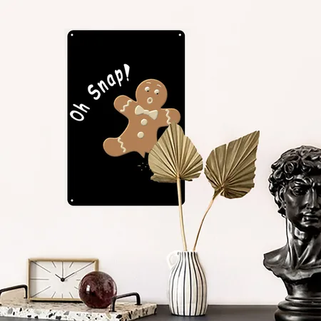 Oh Snap Black Metal Poster Wall Art Decor Sign
