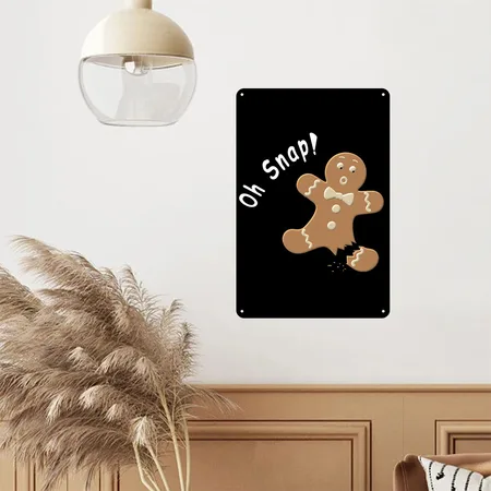 Oh Snap Black Metal Poster Wall Art Decor Sign