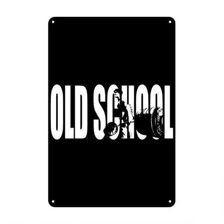 Old School (deadlift) Black Metal Poster Wall Art Decor Sign