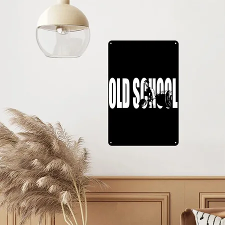 Old School (deadlift) Black Metal Poster Wall Art Decor Sign