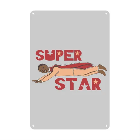 Old School Mel Farr Superstar Detroit Heather Gray Metal Poster Wall Art Decor Sign