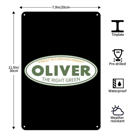 Oliver Farming Black Metal Poster Wall Art Decor Sign