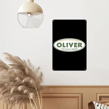 Oliver Farming Black Metal Poster Wall Art Decor Sign