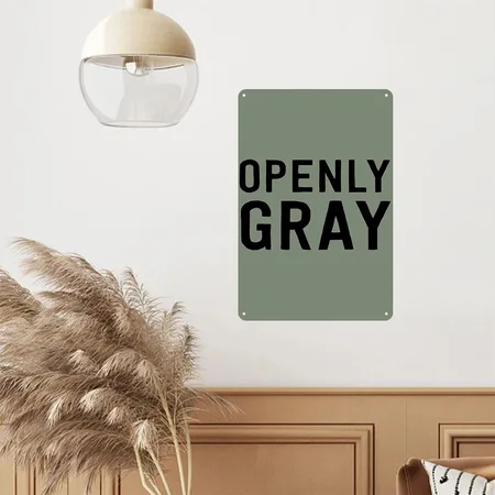 Openly Gray Heather Military Green Metal Poster Wall Art Decor Sign