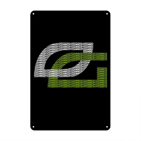 Optic Gaming Logo White Spell Out Mp Black Metal Poster Wall Art Decor Sign