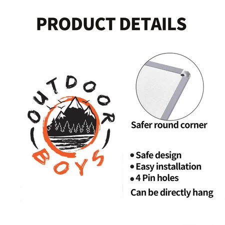 Outdoor Boys Logo White/black Metal Poster Wall Art Decor Sign