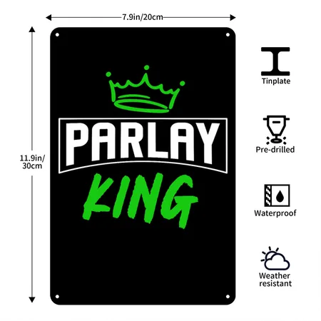 Parlays, Parlay, Sports Betting Black Metal Poster Wall Art Decor Sign