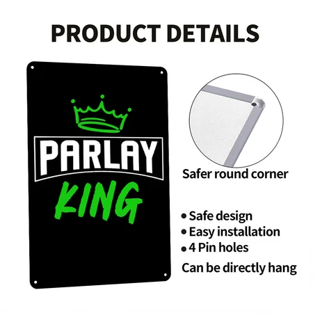 Parlays, Parlay, Sports Betting Black Metal Poster Wall Art Decor Sign