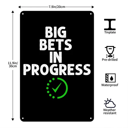 Parlays, Parlay, Sports Betting Black Metal Poster Wall Art Decor Sign