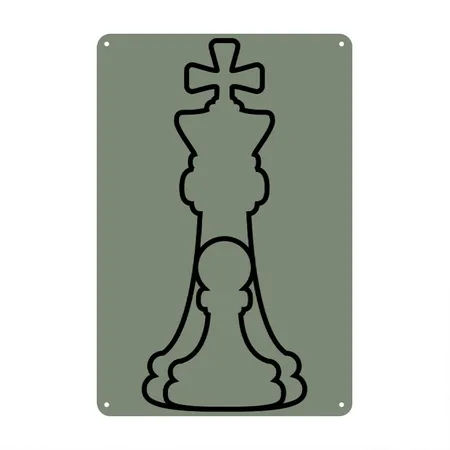 Pawn And King Heather Military Green Metal Poster Wall Art Decor Sign