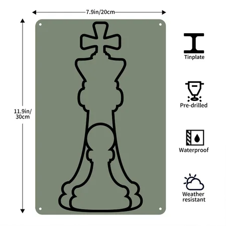 Pawn And King Heather Military Green Metal Poster Wall Art Decor Sign