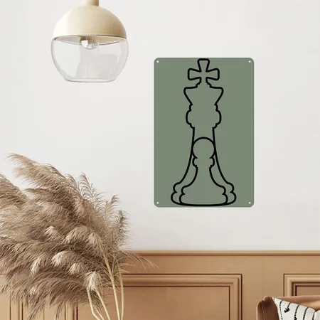 Pawn And King Heather Military Green Metal Poster Wall Art Decor Sign