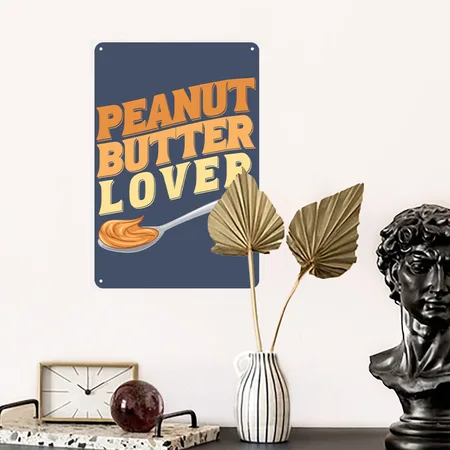 Peanut Butter Lover Heather Navy Metal Poster Wall Art Decor Sign
