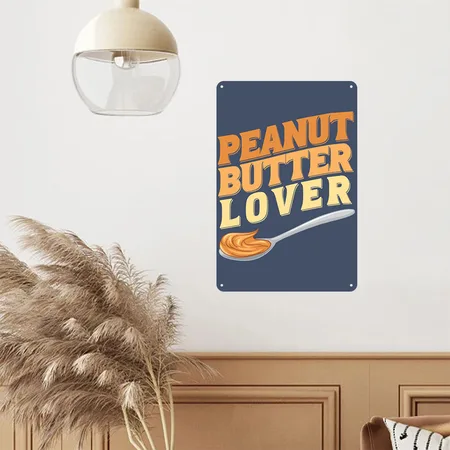 Peanut Butter Lover Heather Navy Metal Poster Wall Art Decor Sign