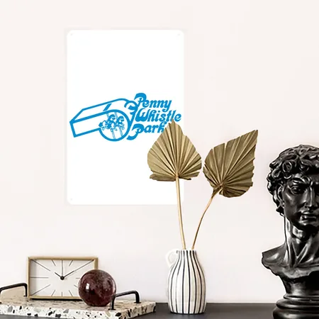 Penny Whistle Park White Metal Poster Wall Art Decor Sign