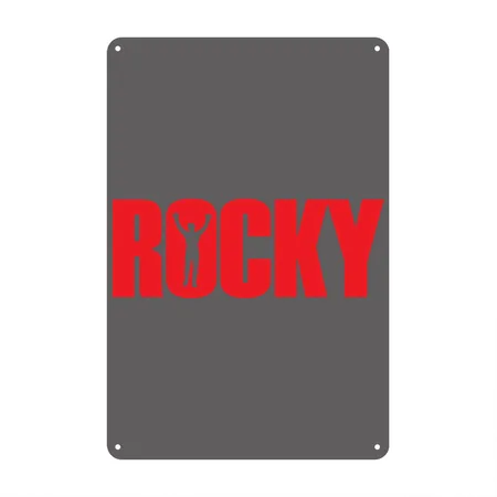 Philly Rocky Philadelphia Balboa Charcoal Grey Metal Poster Wall Art Decor Sign
