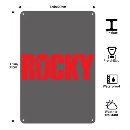 Philly Rocky Philadelphia Balboa Charcoal Grey Metal Poster Wall Art Decor Sign