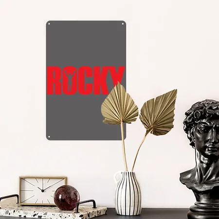 Philly Rocky Philadelphia Balboa Charcoal Grey Metal Poster Wall Art Decor Sign