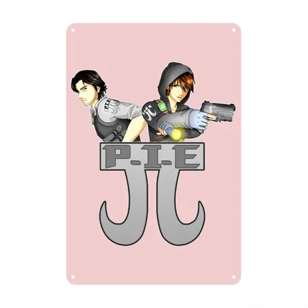 Pie Women's Cream Heather Pink Metal Poster Wall Art Decor Sign