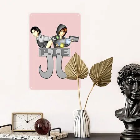 Pie Women's Cream Heather Pink Metal Poster Wall Art Decor Sign