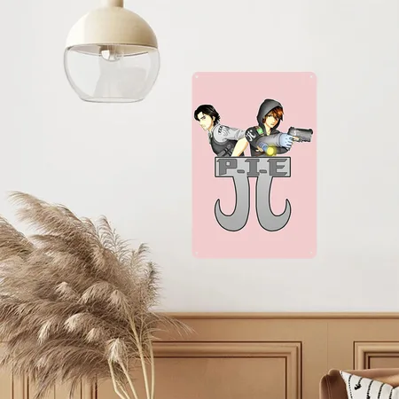 Pie Women's Cream Heather Pink Metal Poster Wall Art Decor Sign
