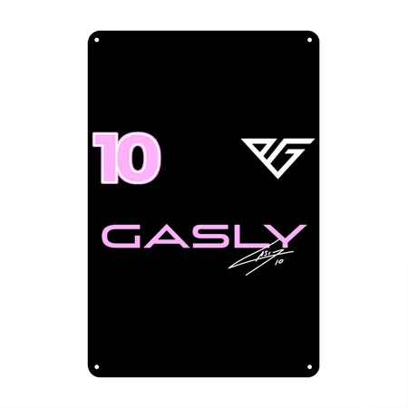 Pierre Gasly 2023 Custom Signed Black Metal Poster Wall Art Decor Sign