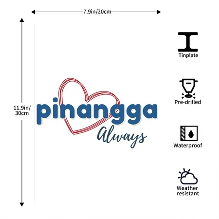 Pinangga Bisdak White/cobalt Blue Metal Poster Wall Art Decor Sign