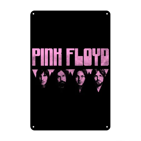 Pink Floyd Logo Pink Black Metal Poster Wall Art Decor Sign